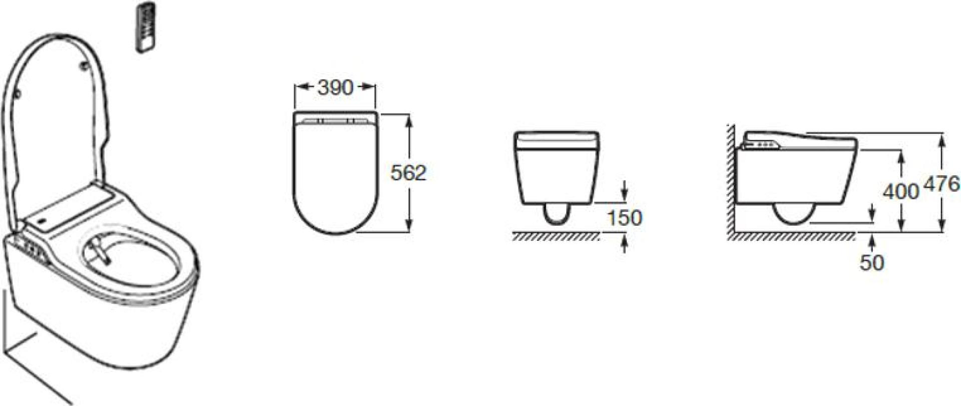 Фото: Комплект Система инсталляции для унитазов Roca DUPLO WC 890090020 + Подвесной унитаз Roca Inspira in-wash + Кнопка смыва Roca PL1 Dual хром Roca в каталоге