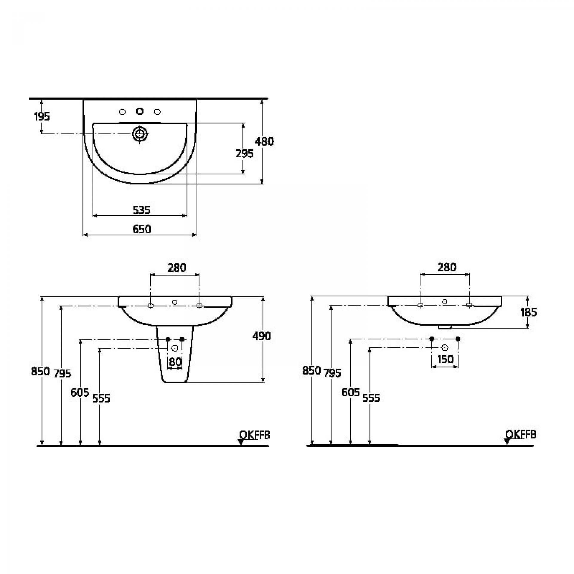 Фото: Раковина Ideal Standard Washpoint W418201, белый Roca в каталоге