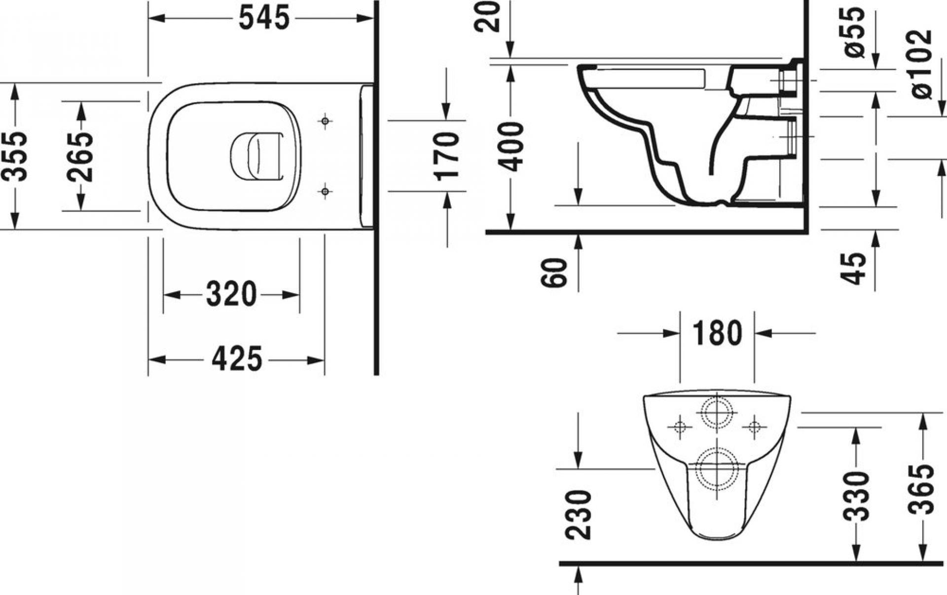 Фото: Унитаз подвесной Duravit D-code 45700900A1 безободковый Roca в каталоге