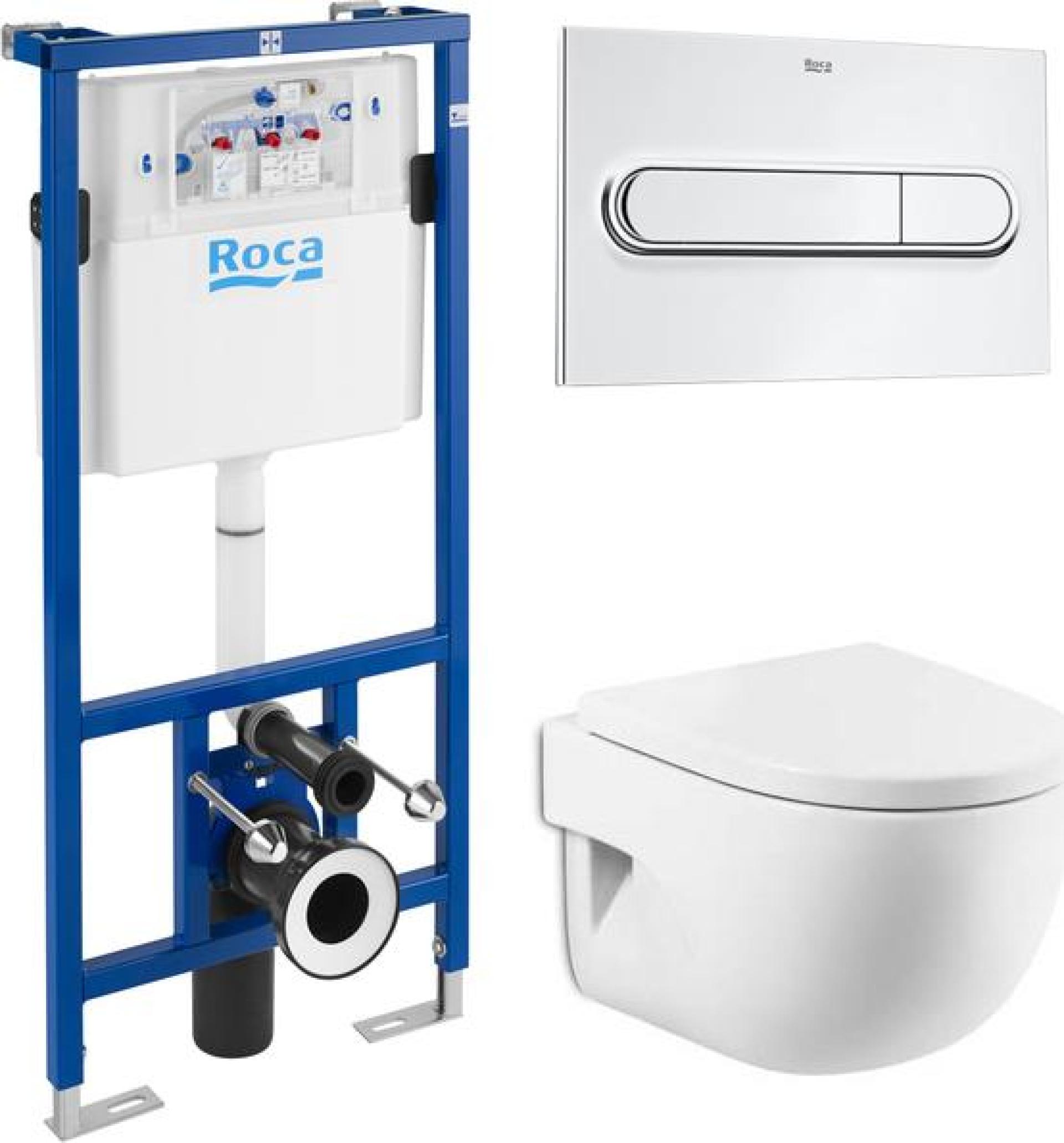 Комплект Чаша Roca Meridian 346248000 + Инсталляция Roca DUPLO WC 890090020 + Кнопка смыва хром + Крышка-сиденье с микролифтом