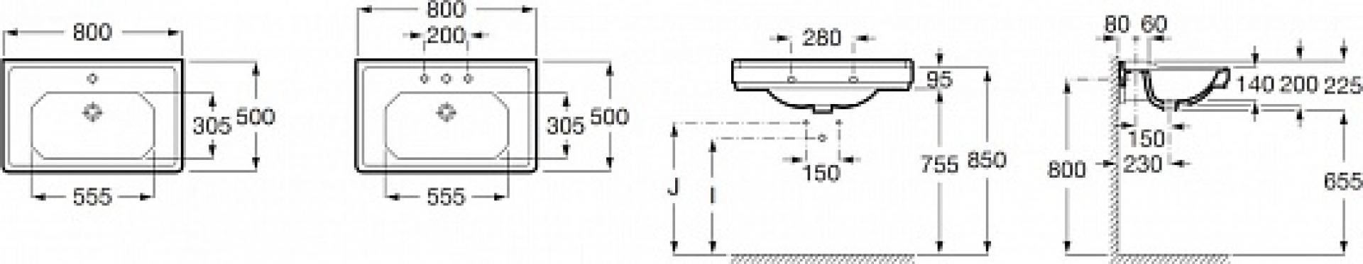 Фото: Тумба с раковиной 3270A0003 Roca Carmen 80 серая Roca в каталоге