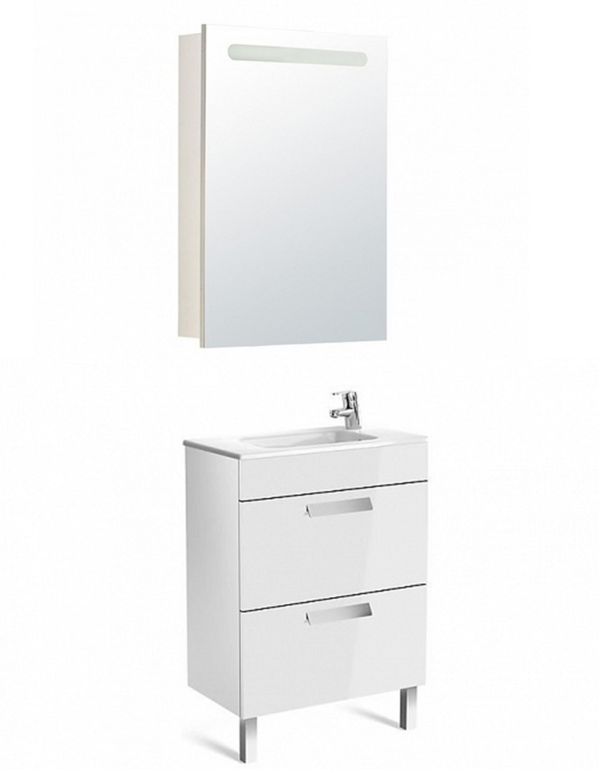Комплект мебели для ванной Roca Debba 60 см Roca Debba белая (тумба+раковина+зеркало правое)