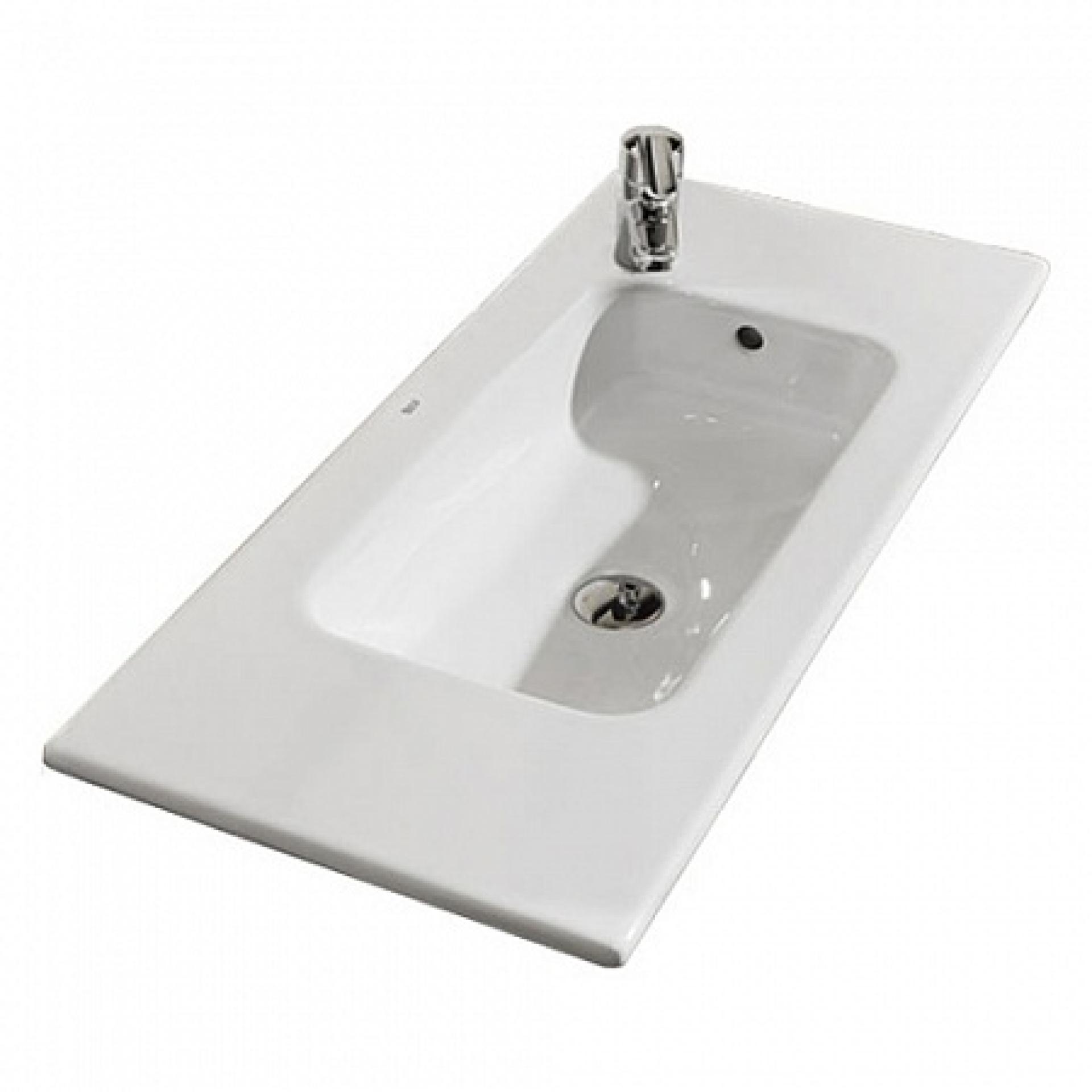 Фото: Комплект мебели для ванной Roca Debba 60 см Roca Debba белая (тумба+раковина+зеркало левое) Roca в каталоге