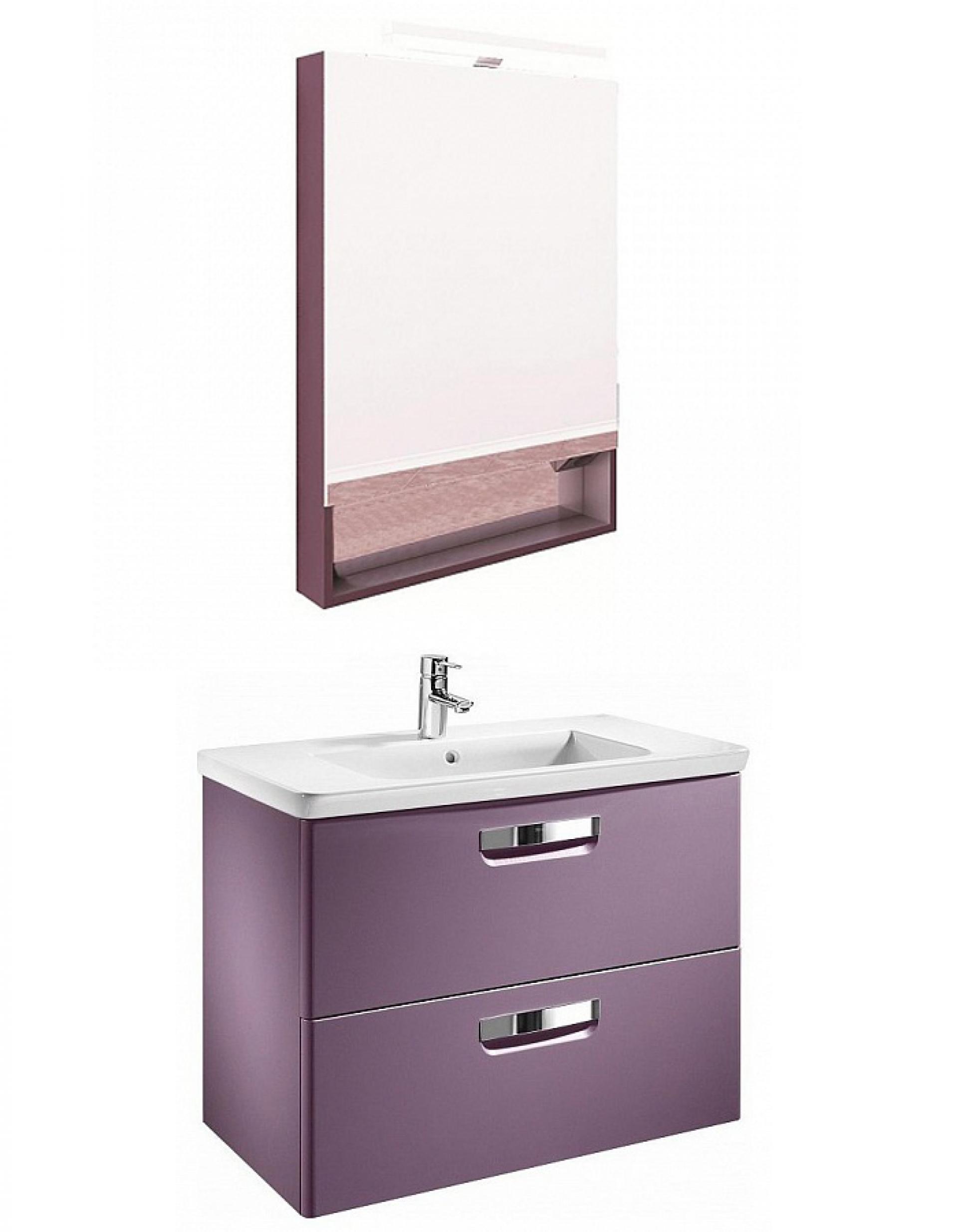 Фото: Комплект мебели 80 см Roca Gap фиолетовая, со светильником Roca в каталоге