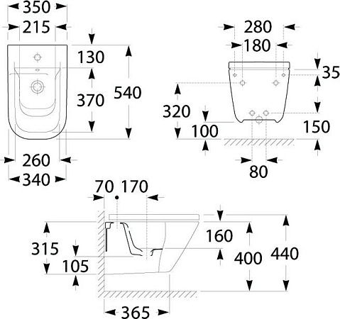 Фото: Комплект Подвесное биде Roca Gap 357475000 + Система инсталляции для биде Grohe Rapid SL 38553001 + Крышка для биде Roca Gap 806472004 с микролифтом Roca в каталоге