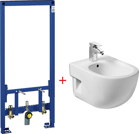 Фото: Комплект Подвесное биде Roca Meridian 357246000 укороченное + Система инсталляции для биде Grohe Rapid SL 38553001 Roca в каталоге